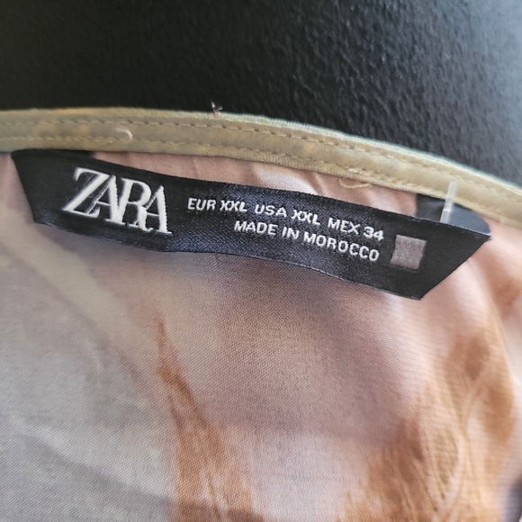 Zara Printed Elegant Floral Wrap With Bell Sleeves Dress Size XXL - Picture 15 of 16